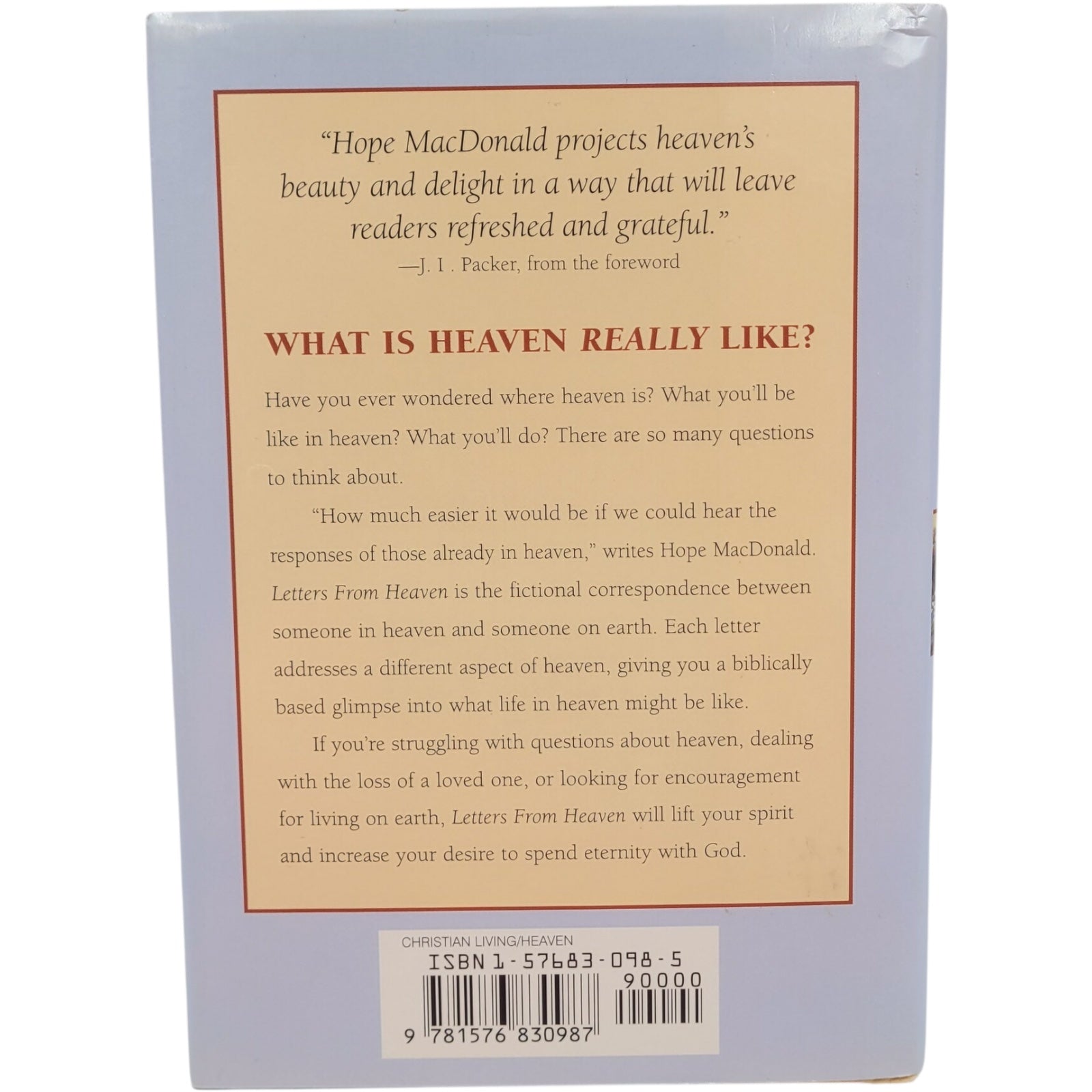 Letters from Heaven by Hope MacDonald – Foreword by J.I. Packer – Vintage