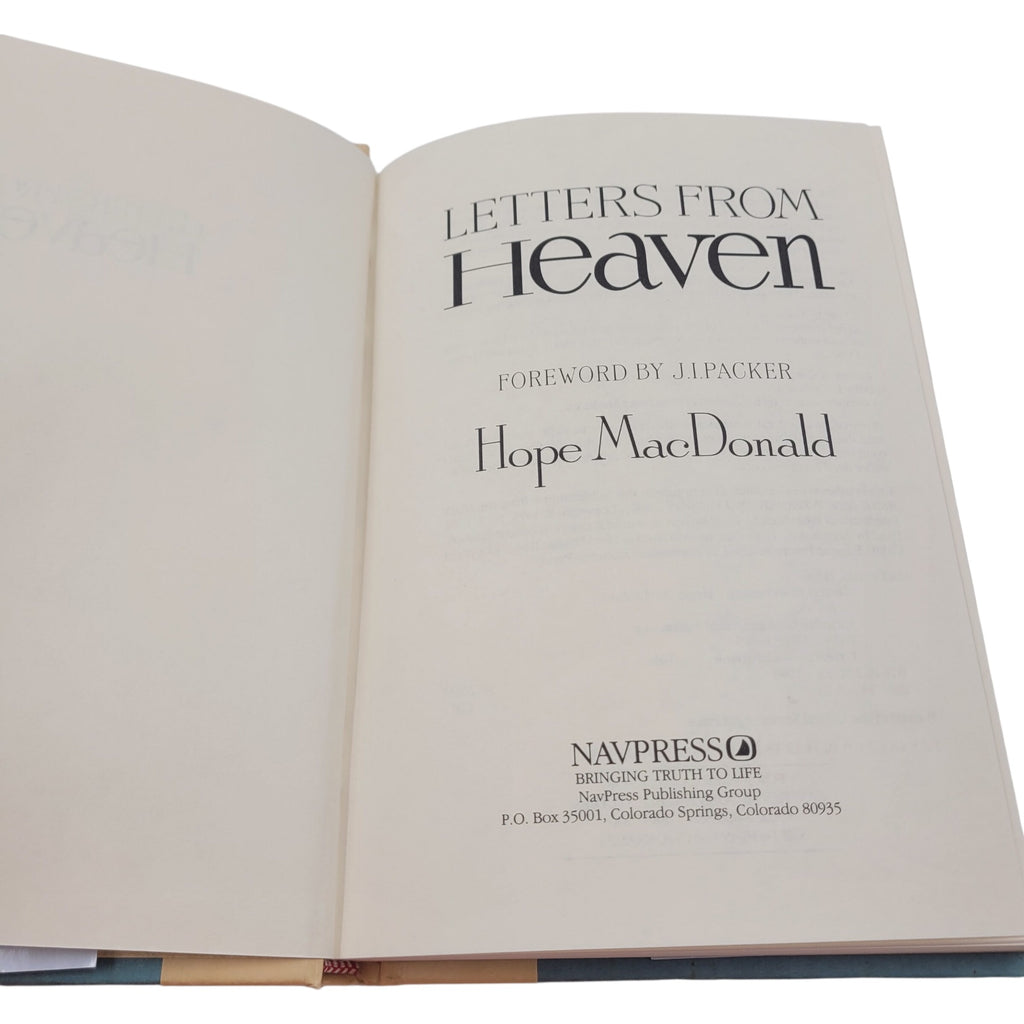 Letters from Heaven by Hope MacDonald – Foreword by J.I. Packer – Vintage