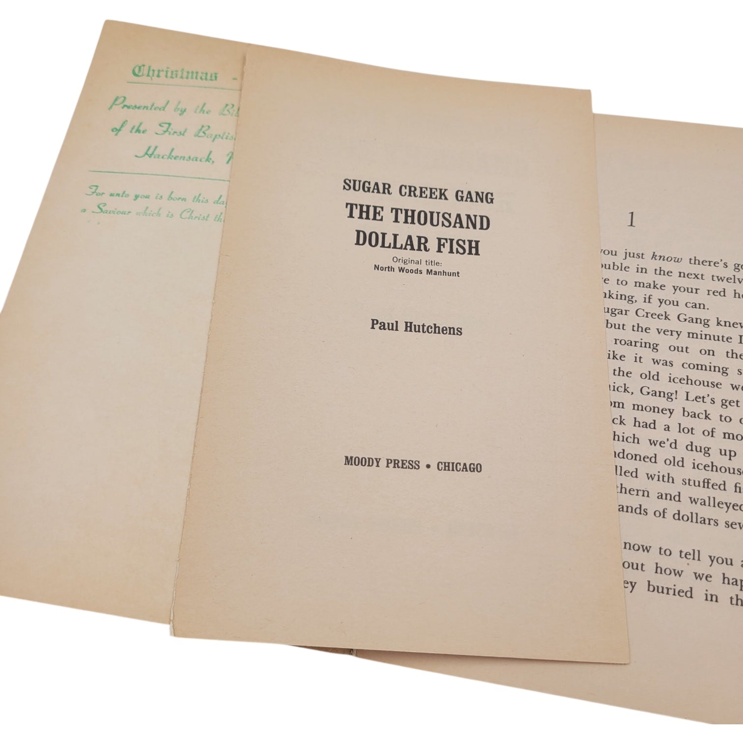 Sugar Creek Gang: The Thousand Dollar Fish – 1948 Moody Press Vintage Paperback