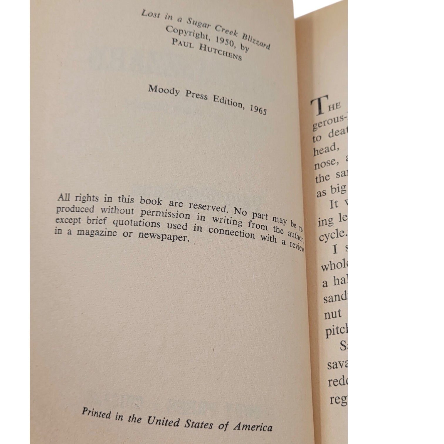 Sugar Creek Gang: Lost in the Blizzard (1965 Moody Press Vintage Paperback)
