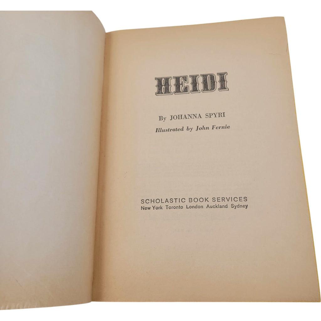Heidi by Johanna Spyri – 1969 Scholastic Paperback – Illustrated Vintage Classic