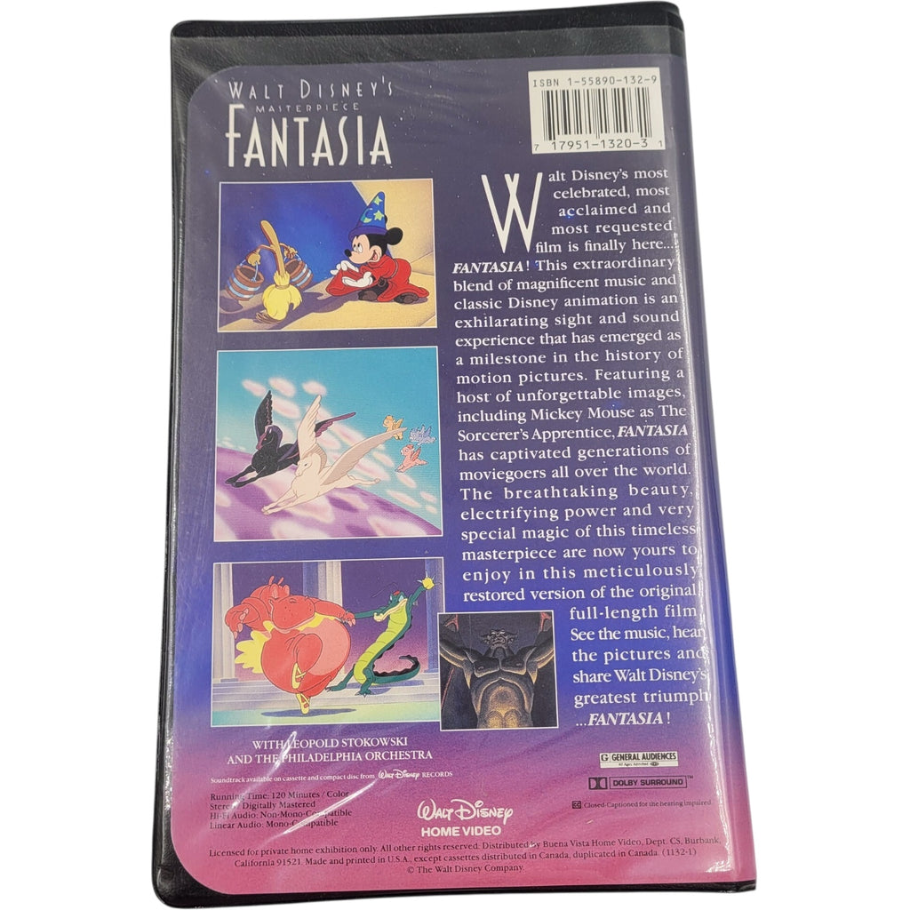 Walt Disney’s Masterpiece Fantasia VHS with Original Inserts and Receipt