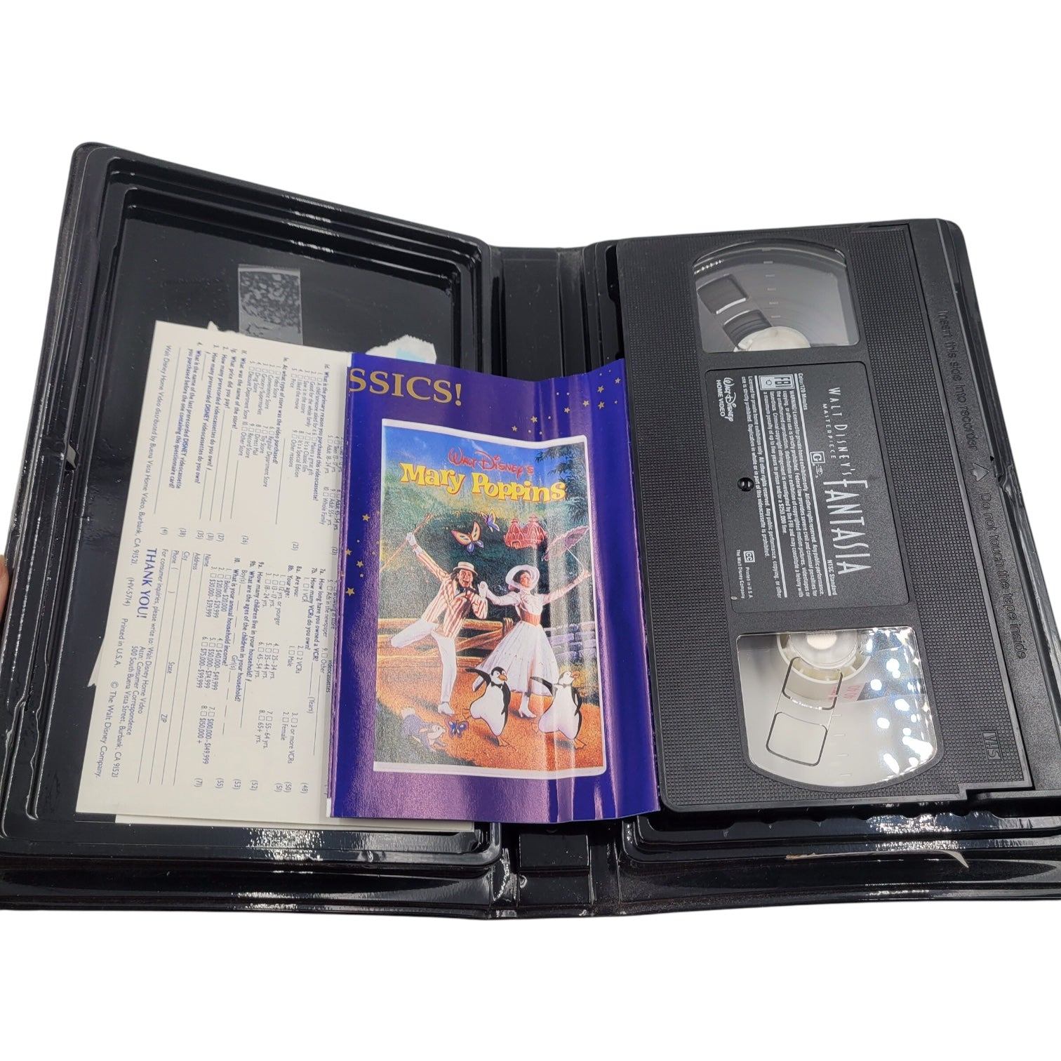 Walt Disney’s Masterpiece Fantasia VHS with Original Inserts and Receipt