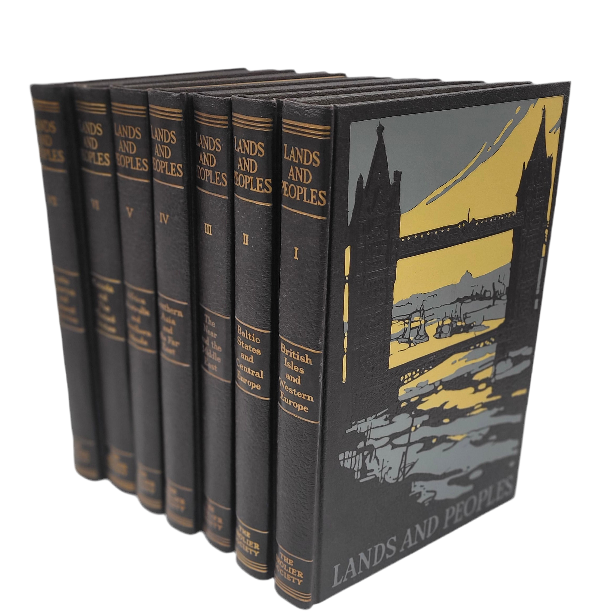 Lands and Peoples: The World in Color – 7 Volume Set – Grolier Society, Mid-Century Illustrated Geography