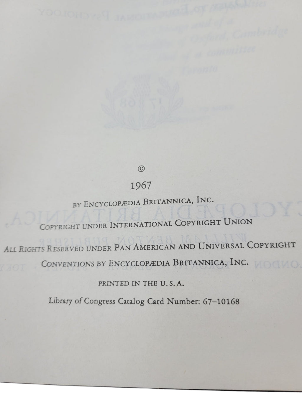 Encyclopaedia (Encyclopedia) Britannica Volume 7 (1967) – Daisy to Educational Psychology) Britannica Volume 7 (1967) – Daisy to Educational Psychology