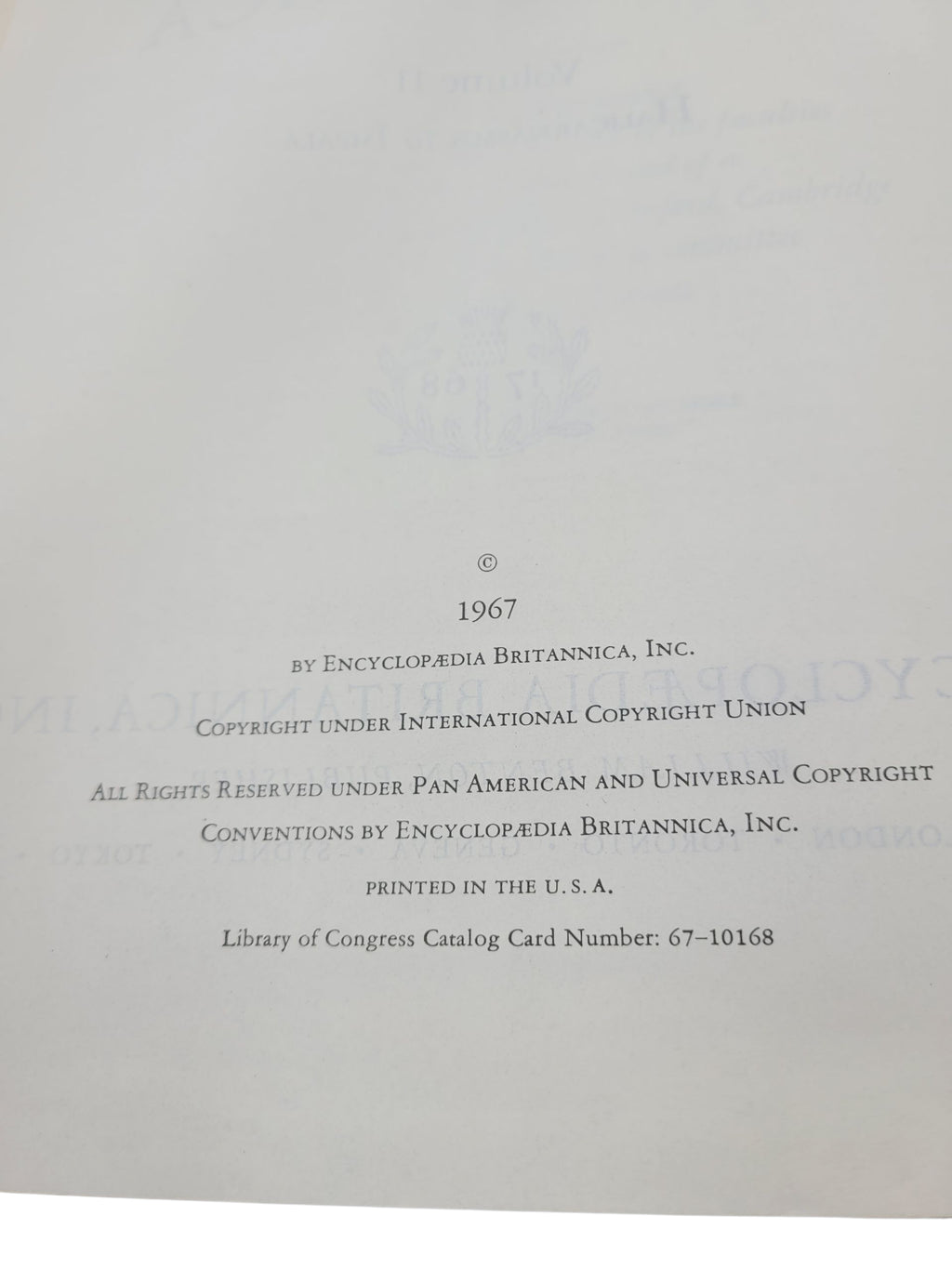 1967 Encyclopaedia (Encyclopedia) Britannica Volume 11 – Halicarnassus to Iyenea
