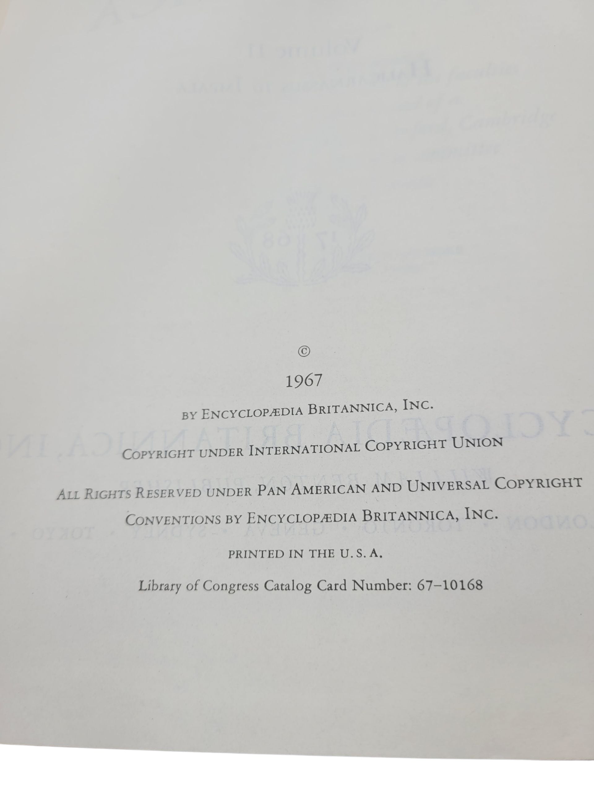 1967 Encyclopaedia (Encyclopedia) Britannica Volume 11 – Halicarnassus to Iyenea