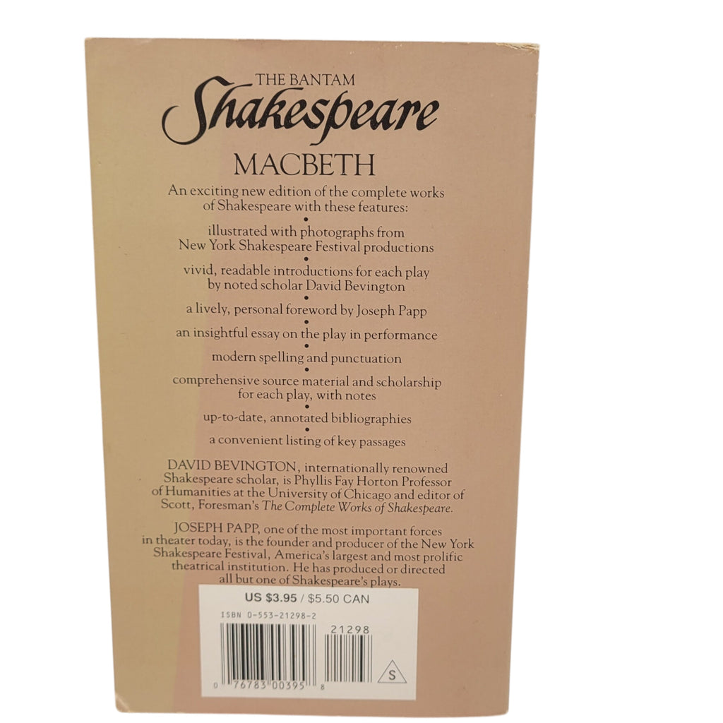 Macbeth by William Shakespeare – Vintage Paperback | Bevington Edition