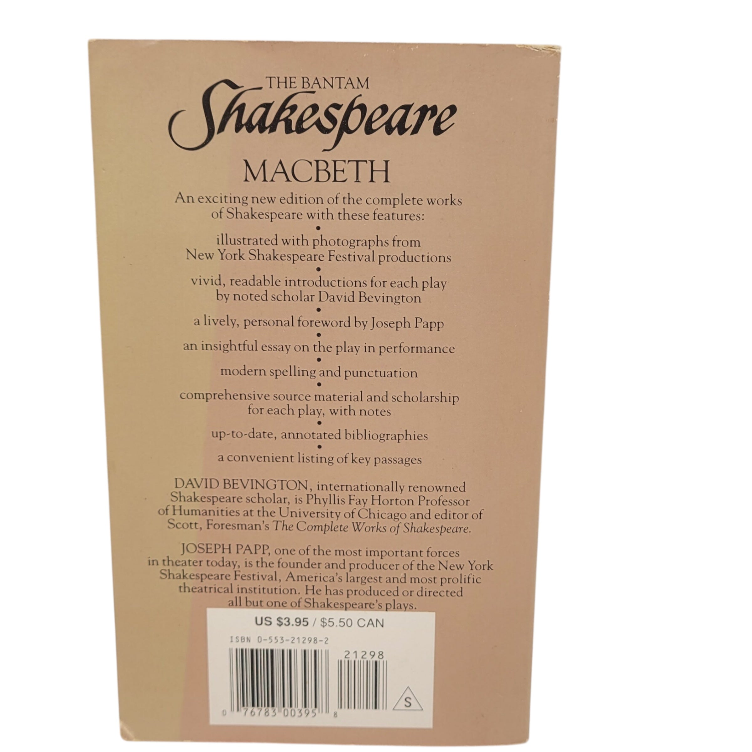 Macbeth by William Shakespeare – Vintage Paperback | Bevington Edition