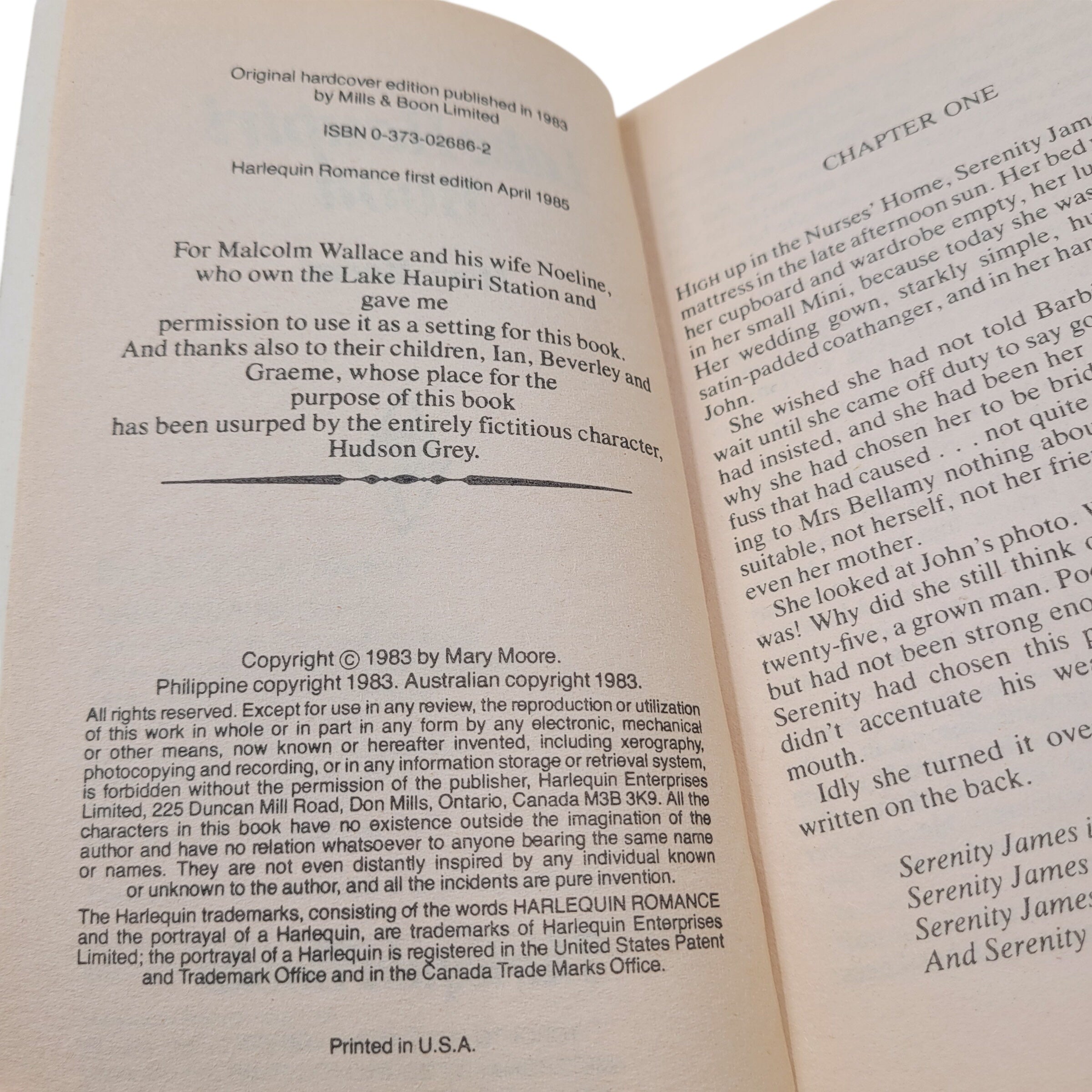 Lake Haupiri Moon by Mary Moore – Harlequin Romance 1985
